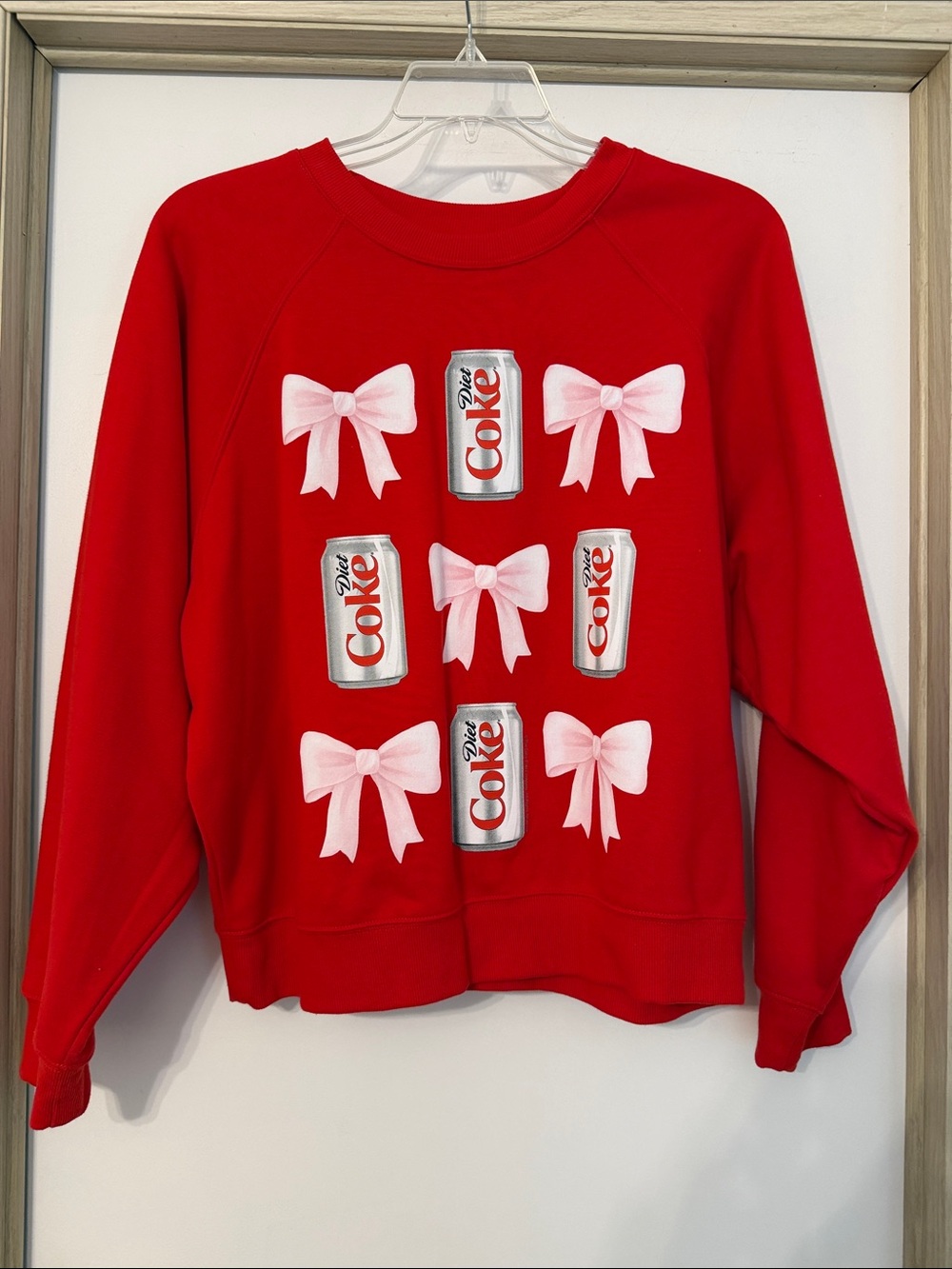 Red Novelty Diet Coke Bow Sweatshirt